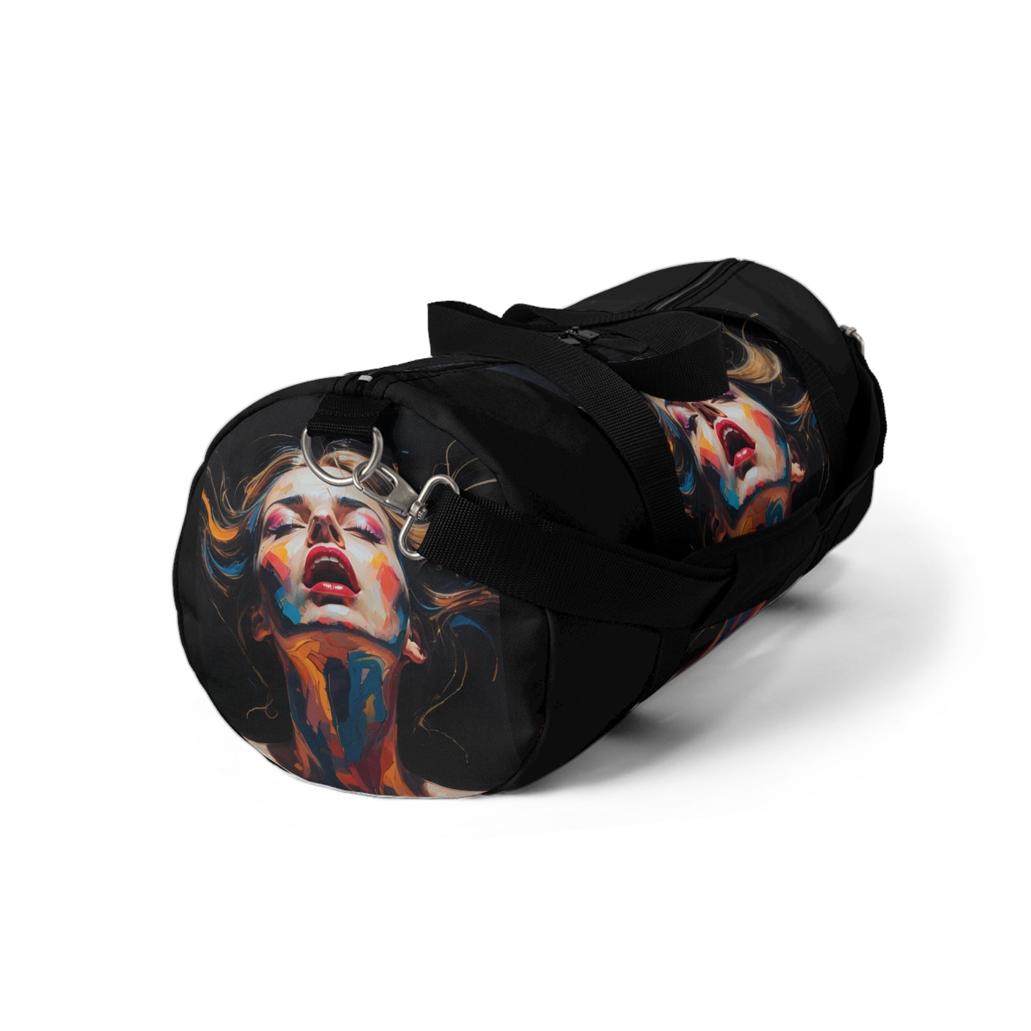Artistic Expression Duffel Bag - Colorful Portrait Design for Gym & Travel