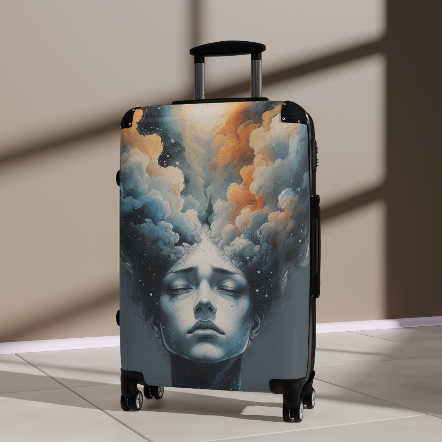 Artistic Cloud Dreamer Suitcase - Dreamy Cloud Design for Travelers