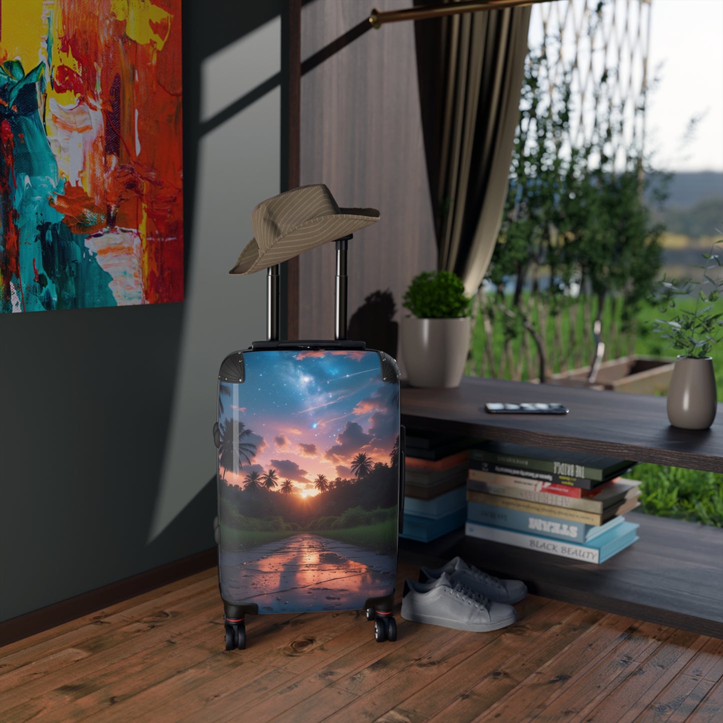 Sunset In Paradise Suitcase - Stylish Travel Luggage with Tropical Design