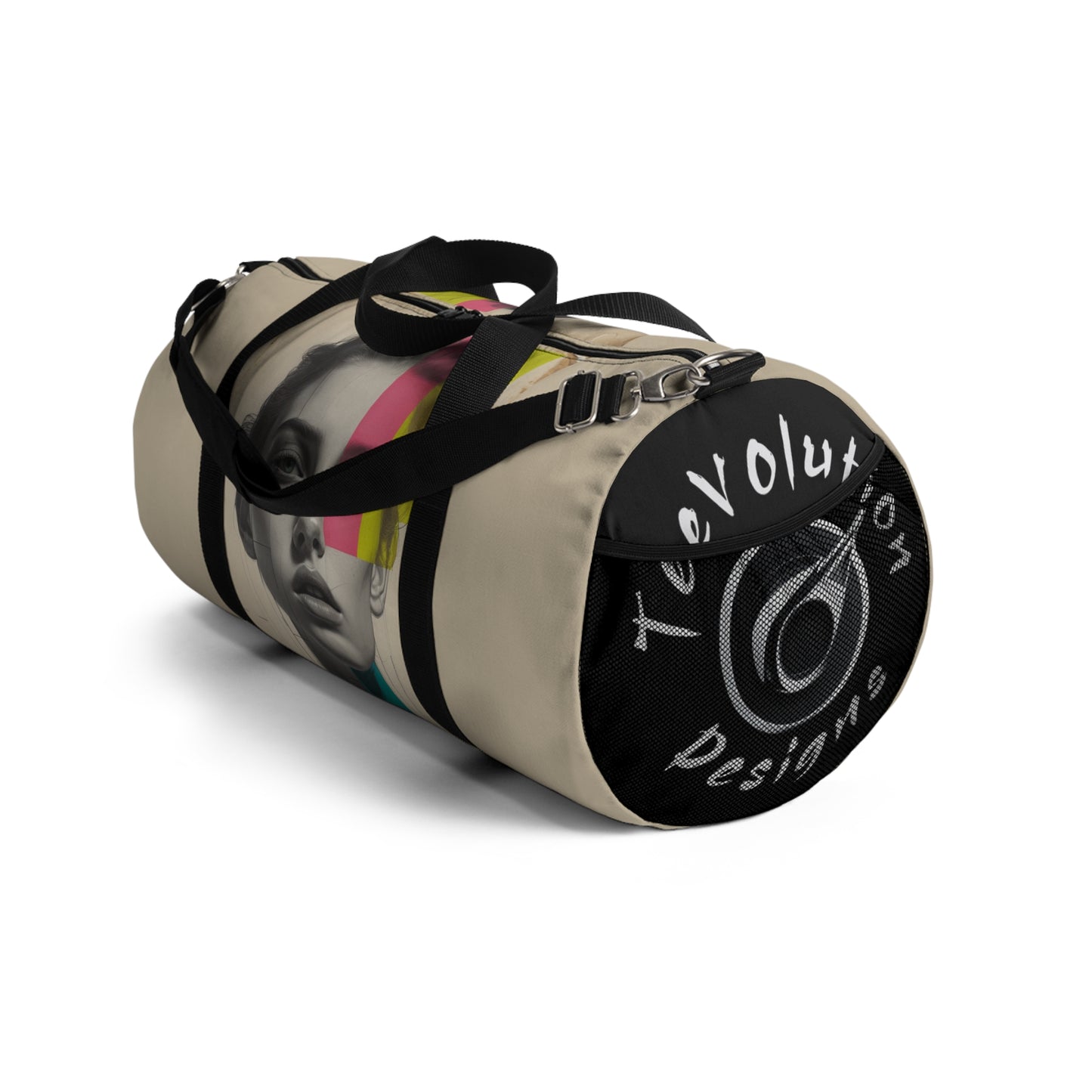 Chic Graphic Duffel Bag - Stylish Travel Companion with Bold Graphic Design