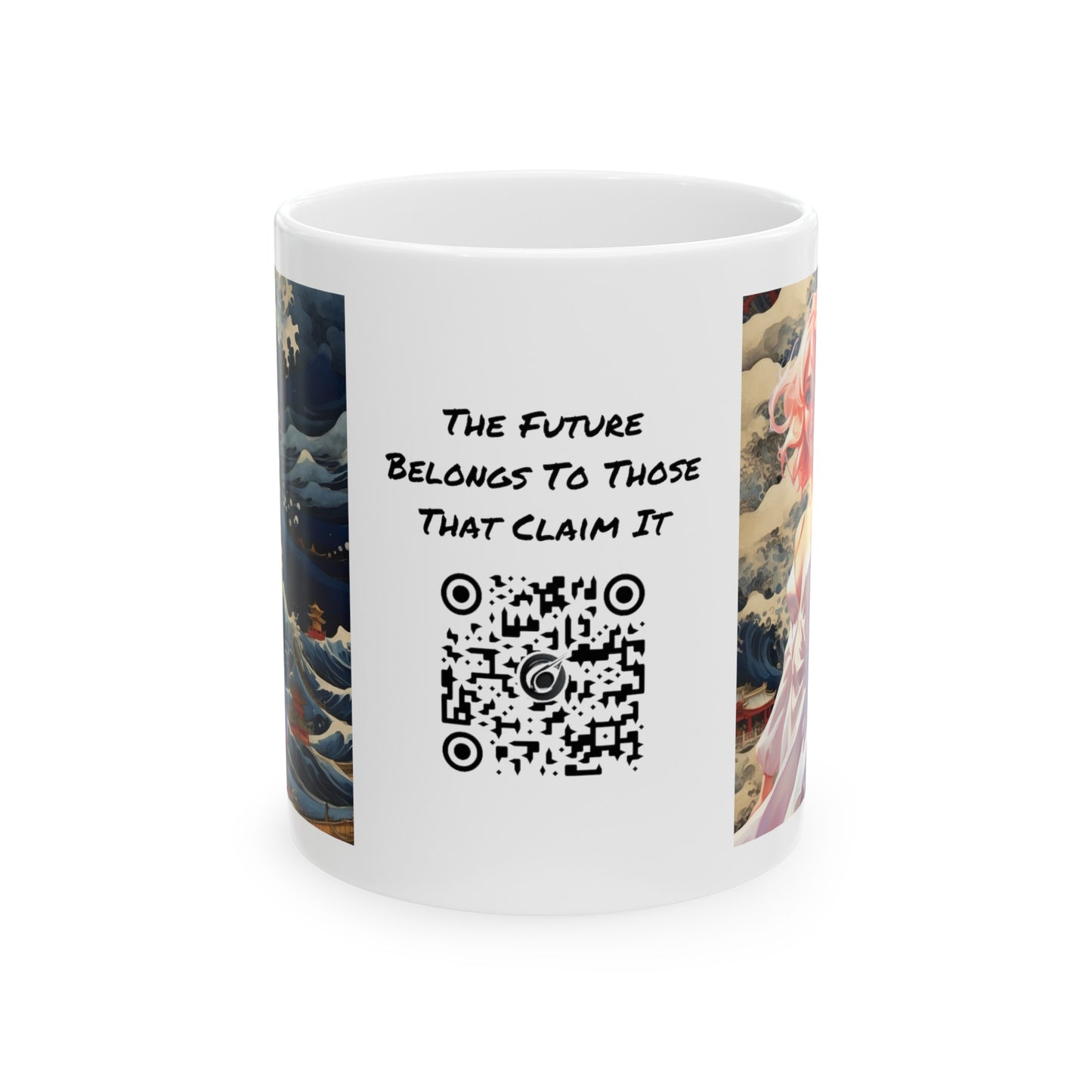 Waves of Beauty | HD Graphic | Pretty Girl | Japanese Art | Coffee | Tea | Hot Chocolate | 11oz | White Mug