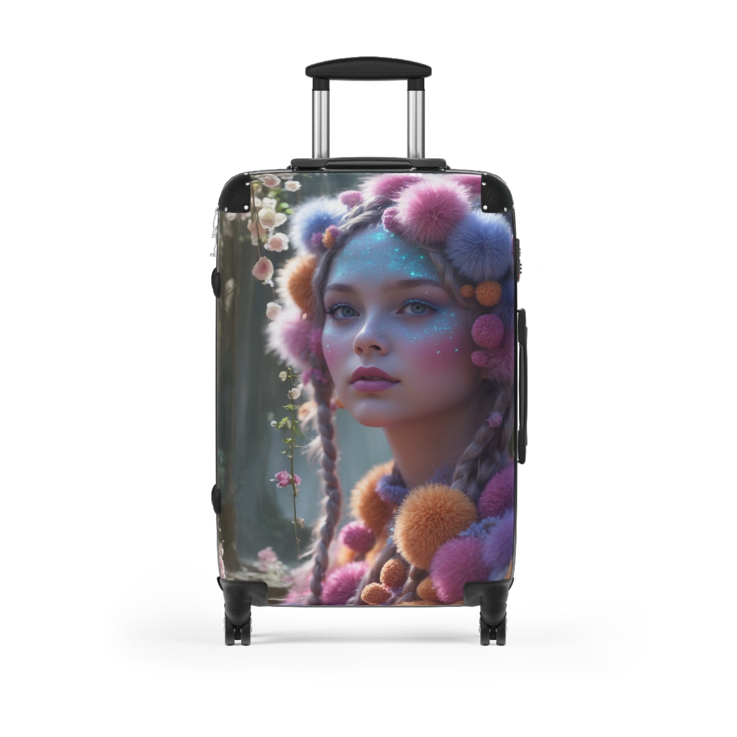 Whimsical Floral Suitcase - Stylish Travel Gear for Adventurers
