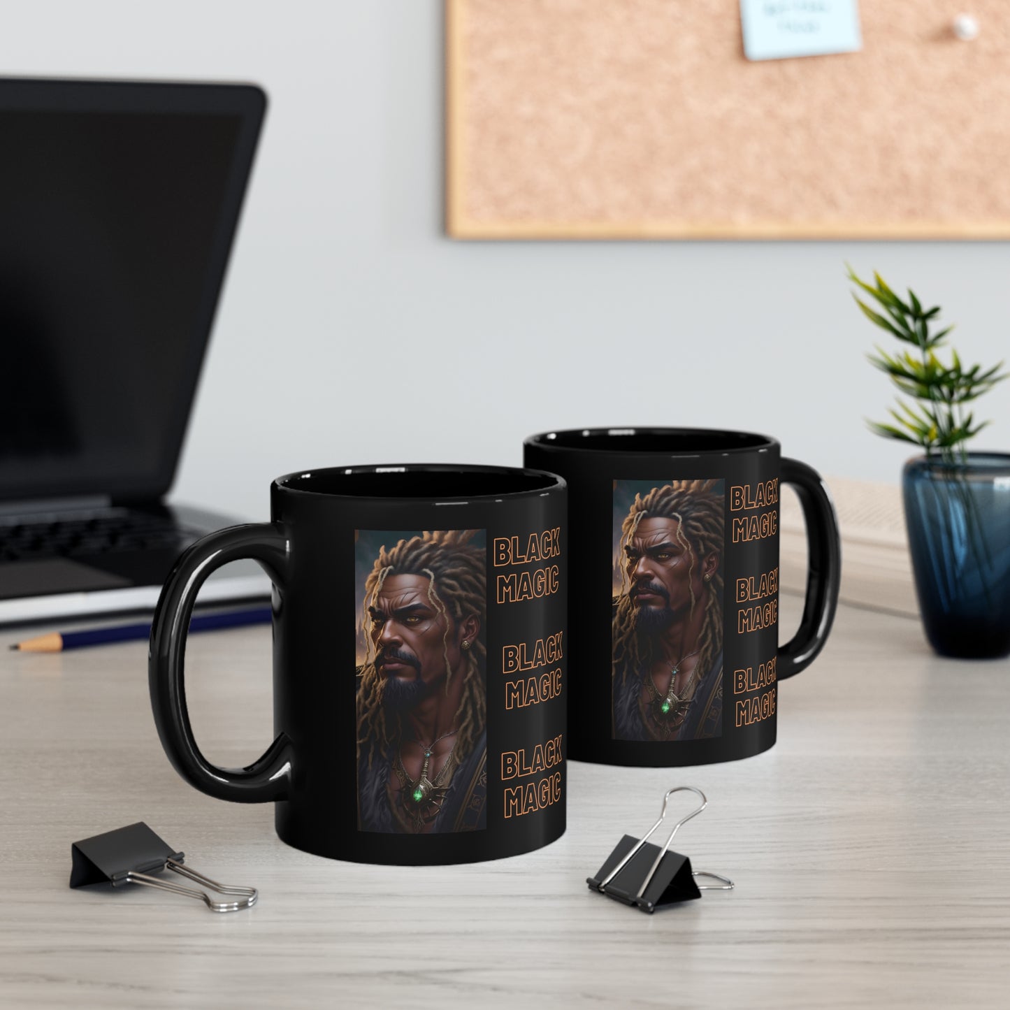 Black Magic Mug | Priest | Afrocentric | HD Graphic | Teevolution | Strong Men | Coffee | Tea | Hot Chocolate | 11oz Black Mug |