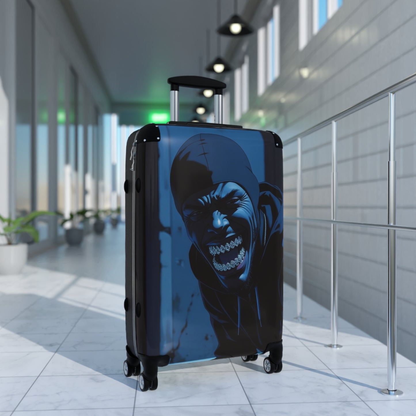 Urban Style Graphic Suitcase - Durable Travel Luggage with Bold Design