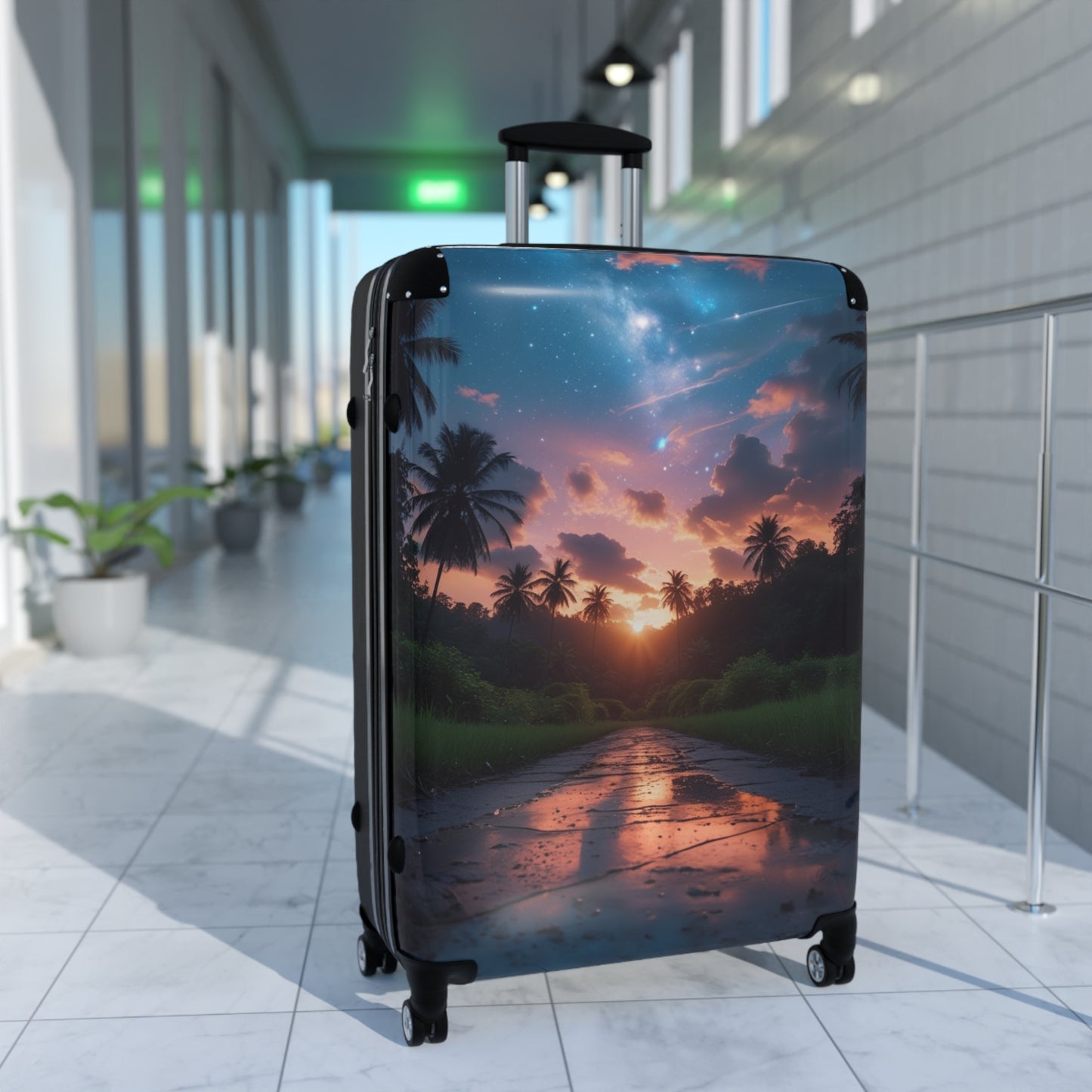 Sunset In Paradise Suitcase - Stylish Travel Luggage with Tropical Design