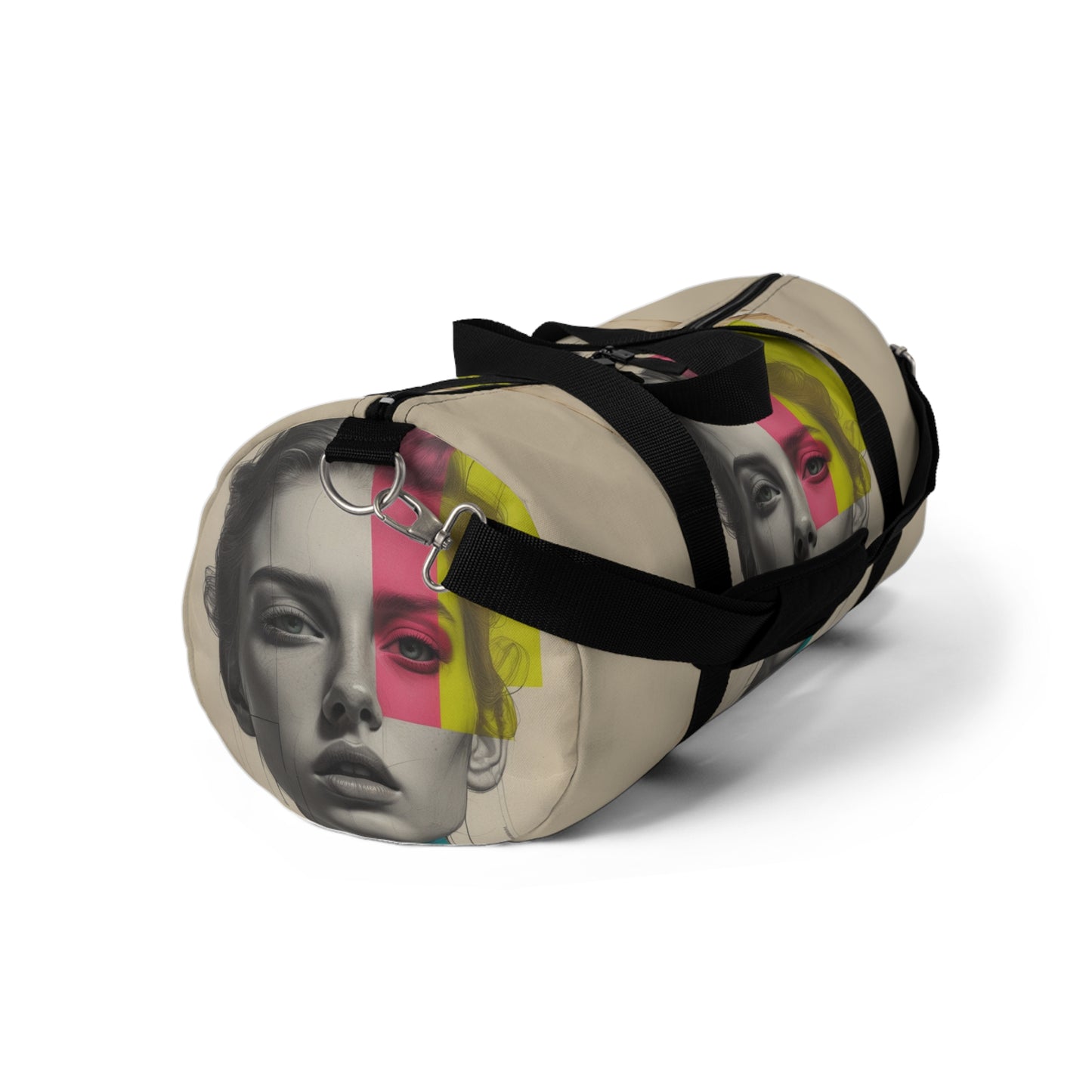 Chic Graphic Duffel Bag - Stylish Travel Companion with Bold Graphic Design