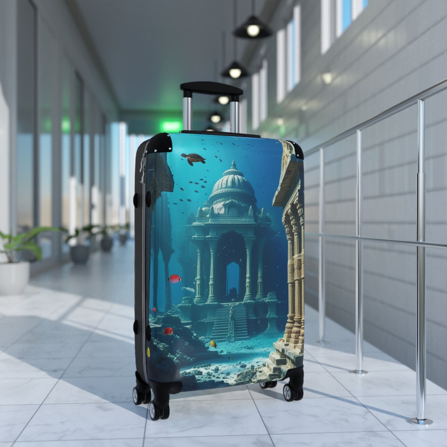Underwater Adventure Suitcase - Stylish Travel Luggage with Coral Reef Design
