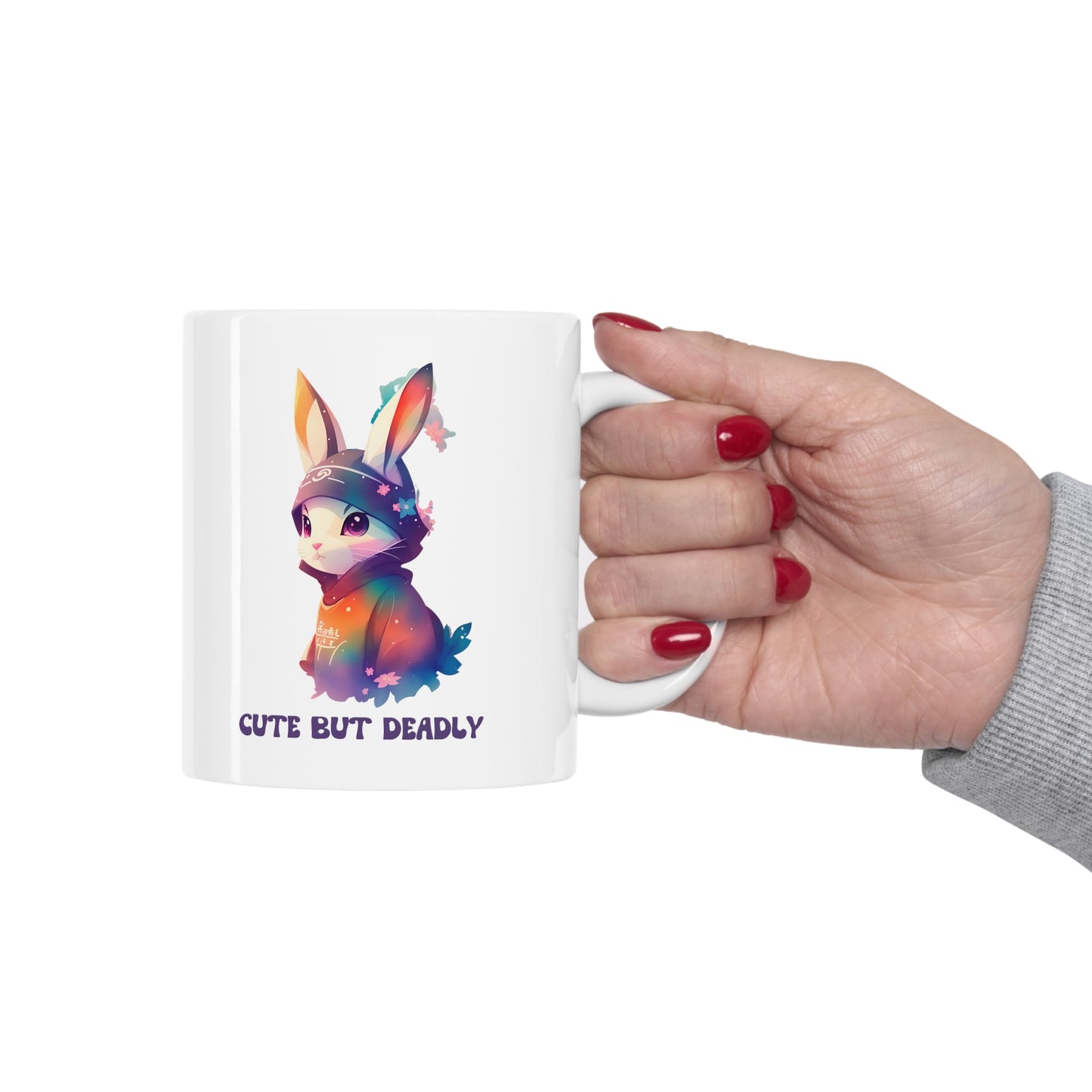 Cute But Deadly | Bunny Warrior | Cartoon | Rabbit | Usagi Yojimbo | Coffee | Tea | Hot Chocolate | Ceramic Mug | 11oz