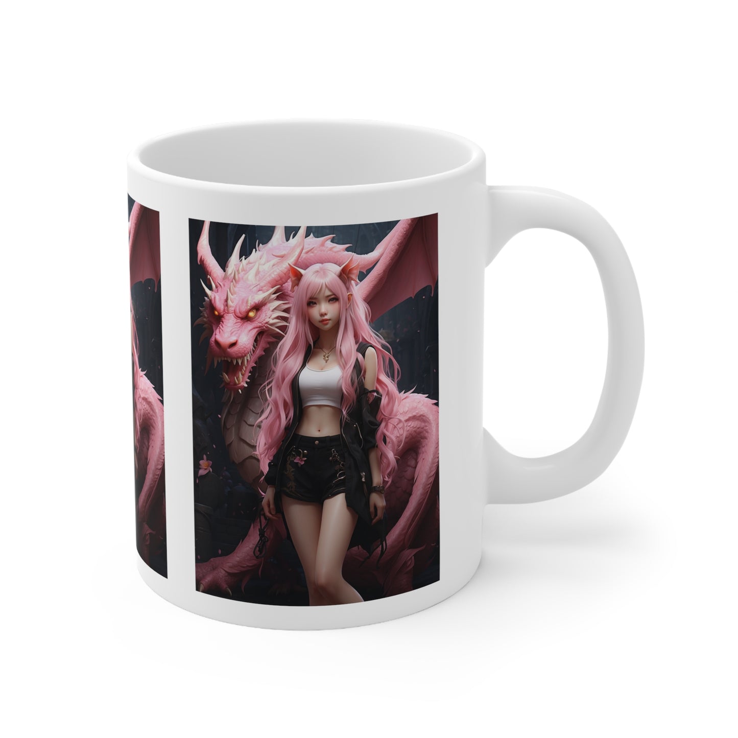 Dragon Lady | Fantasy | Anime | Gamer | HD Graphic | Coffee | Tea | Hot Chocolate | 11oz | White Mug