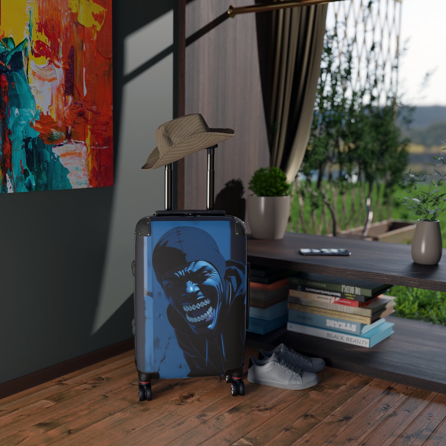 Urban Style Graphic Suitcase - Durable Travel Luggage with Bold Design