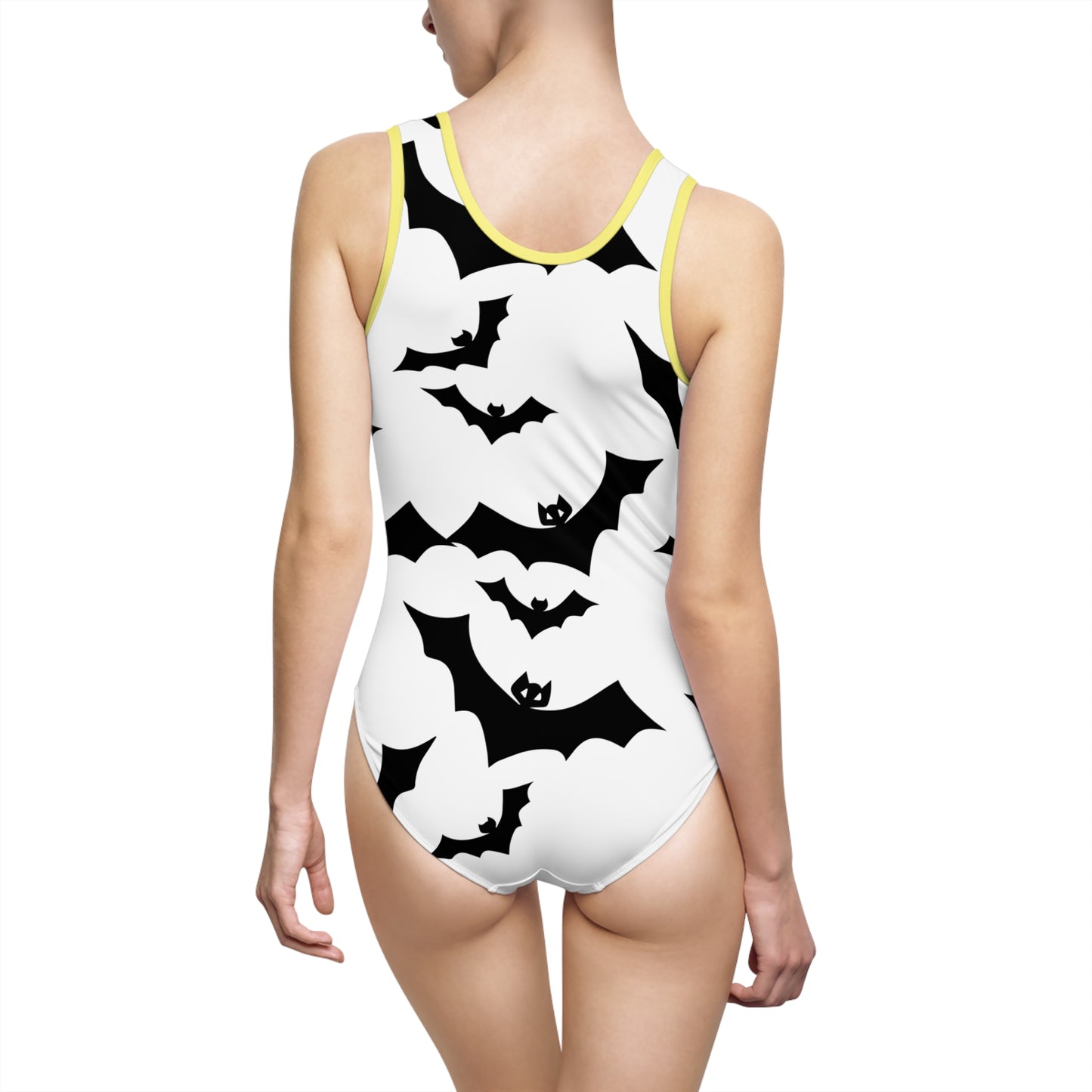Gothic Bat Print Women's Classic One-Piece Swimsuit