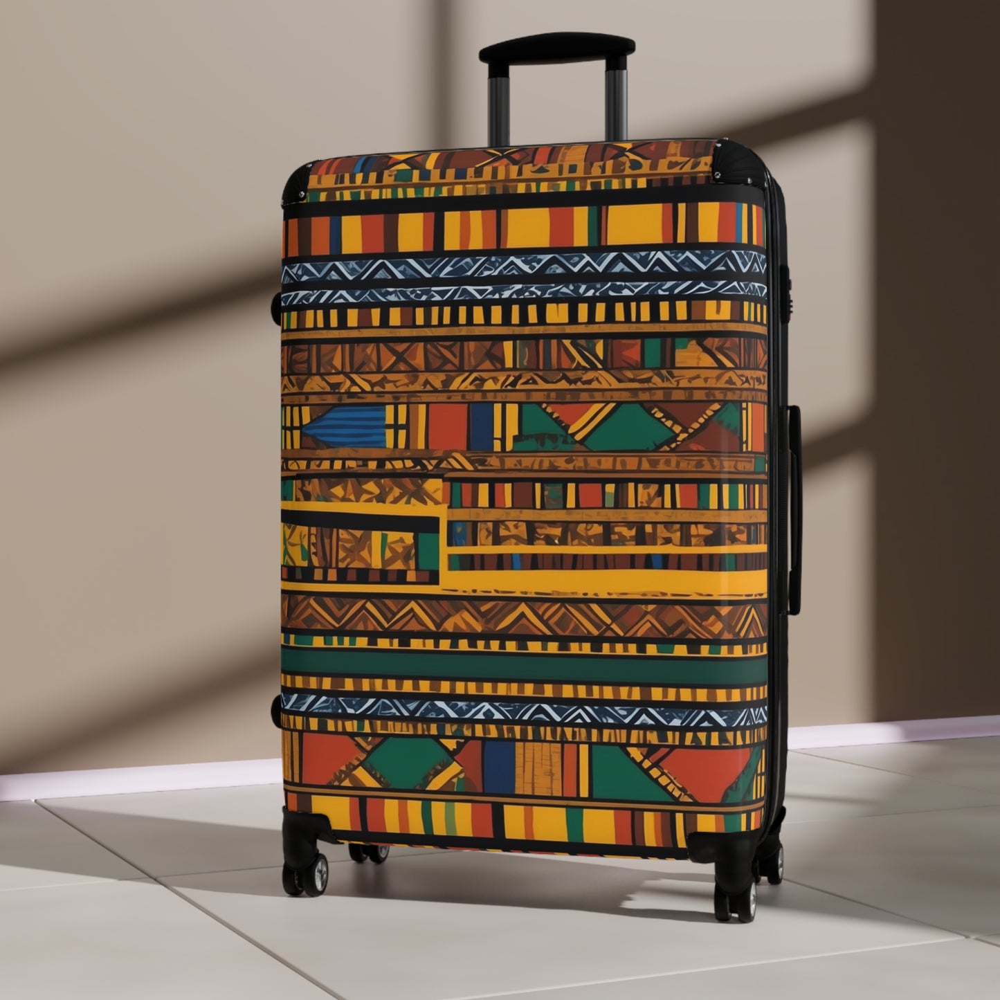 Vibrant African Inspired Pattern Suitcase – Stylish Travel Luggage for Adventurers