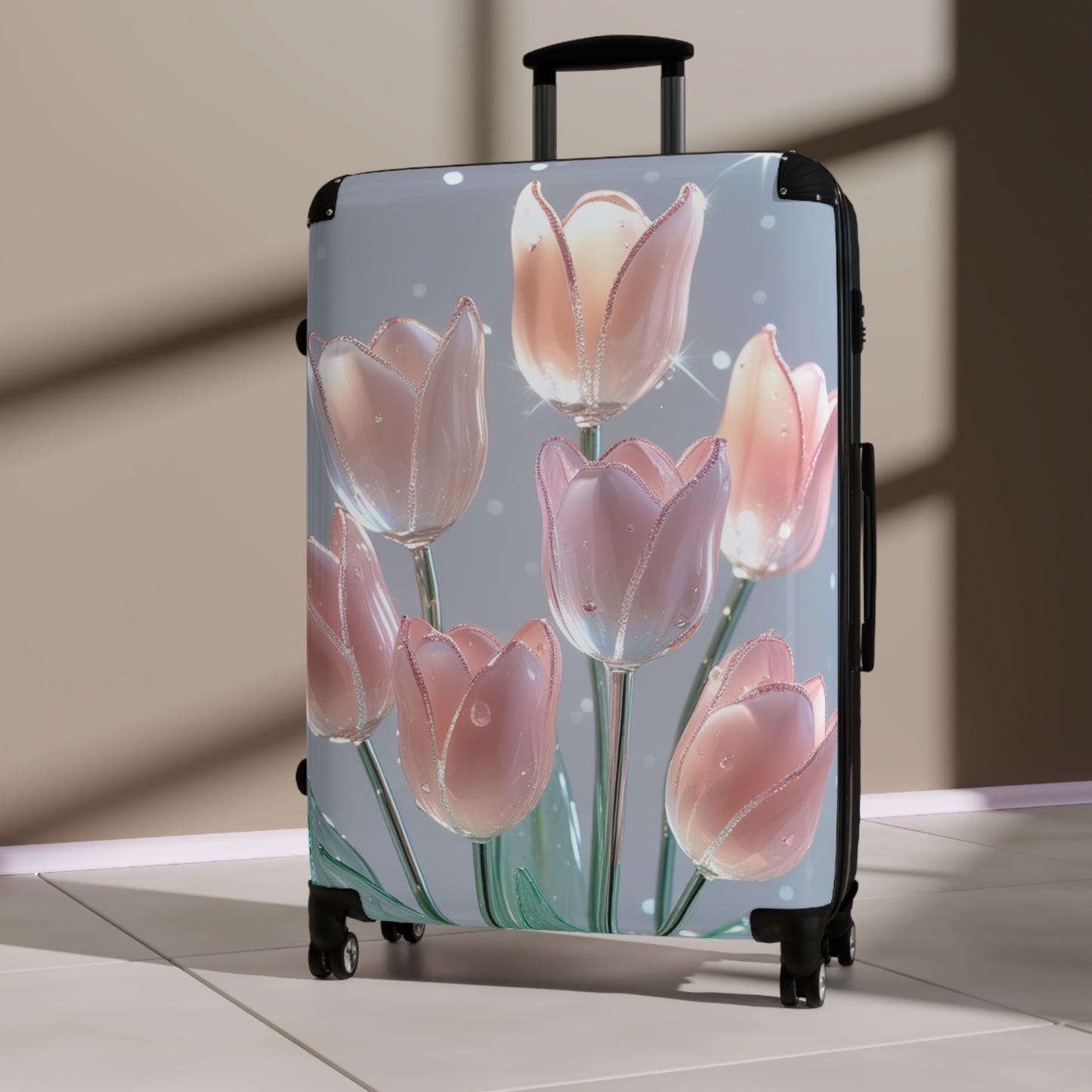 Glass Bouquet Design Suitcase - Travel in Style