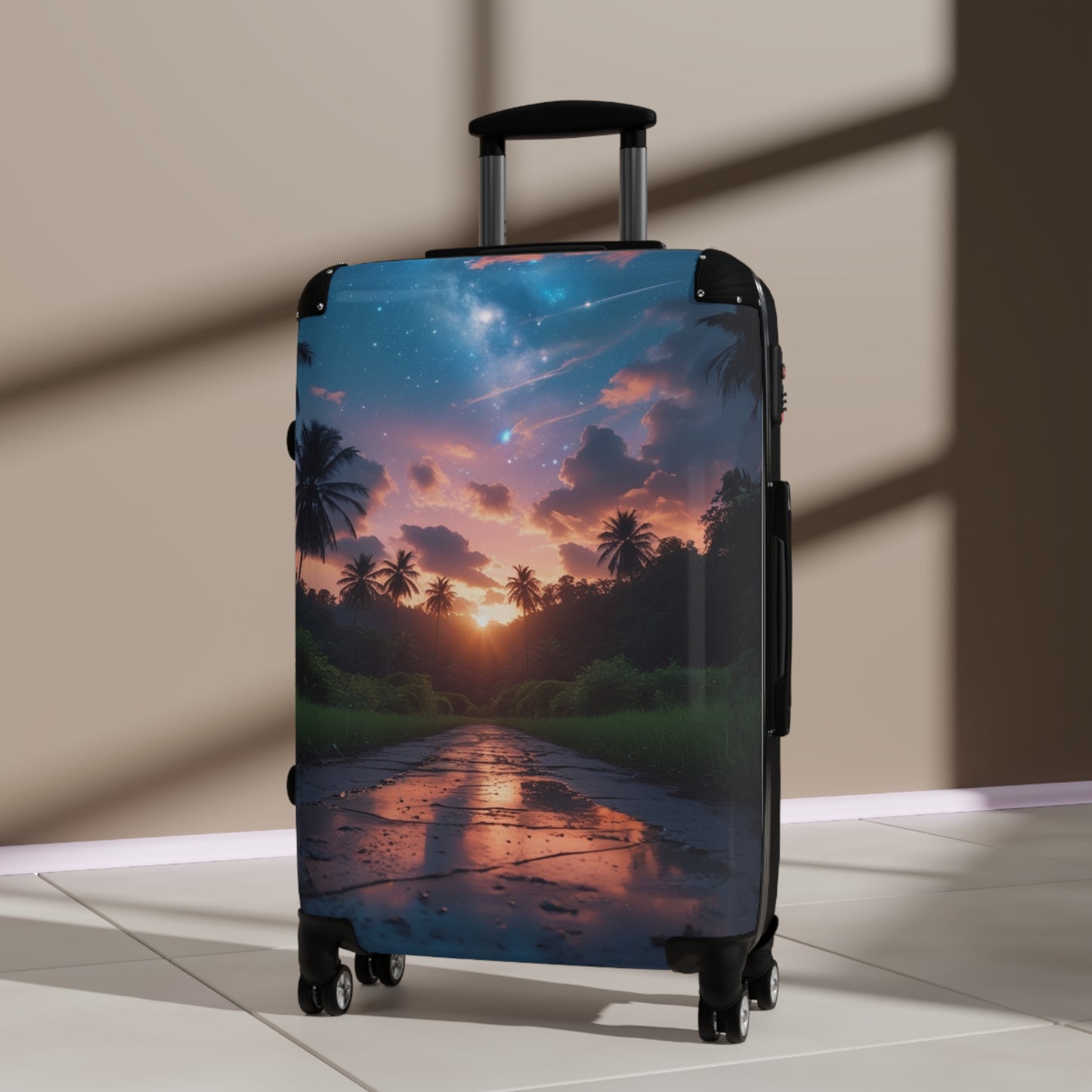 Sunset In Paradise Suitcase - Stylish Travel Luggage with Tropical Design