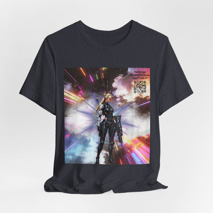 Sci‑Fi Warrior Graphic Tee — Futuristic Anime Battle Design