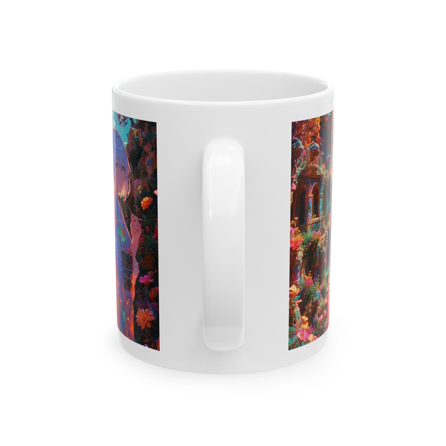 Floral Visions | HD Graphic| Anime | Pretty Girl | Coffee | Tea | Hot Chocolate | 11oz | White Mug