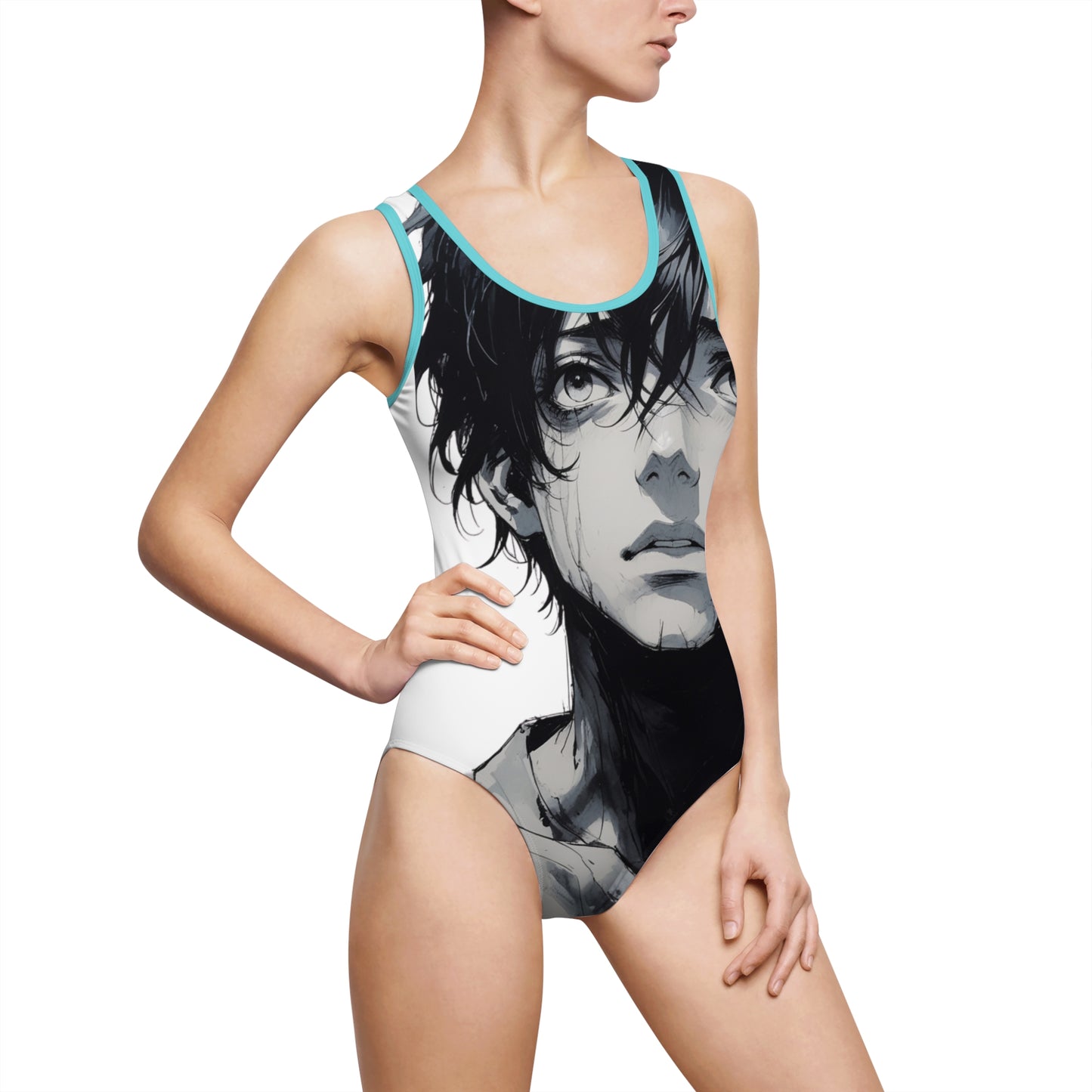 Artistic Women One-Piece Swimsuit - Bold Design for Beach Days