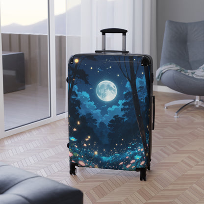 Moonlit Forest Suitcase - Stylish Travel Luggage with Dreamy Design