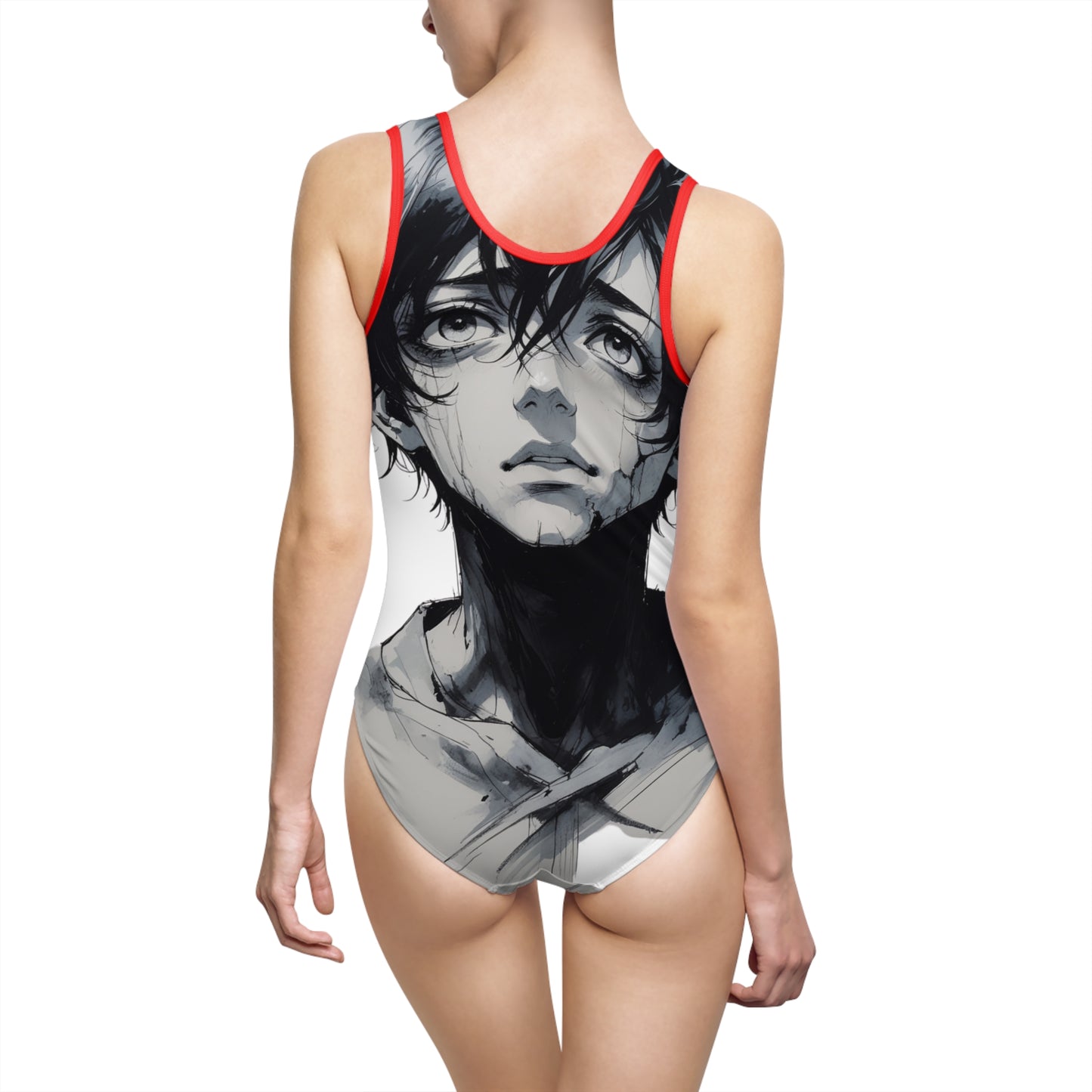 Artistic Women One-Piece Swimsuit - Bold Design for Beach Days