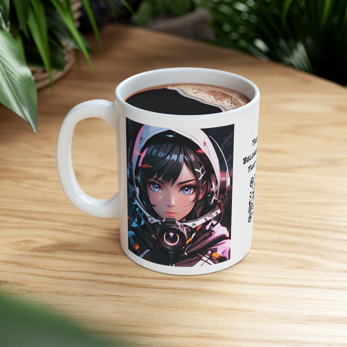 Starlit Stunner | HD Graphic | Sci-Fi | Anime | Woman Astronaut |  Coffee | Tea | Hot Chocolate | 11oz | White Mug