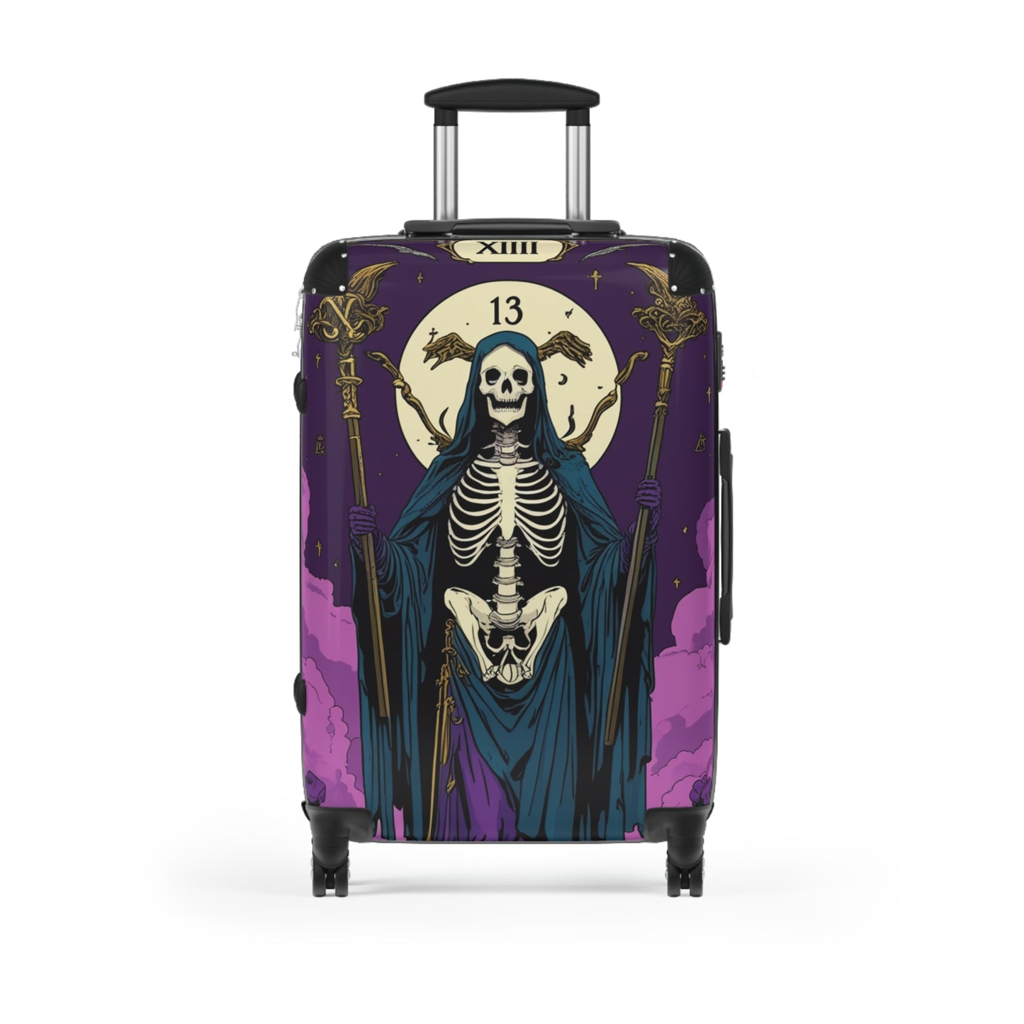 Gothic Skeleton Suitcase with Mystical Design - Travel in Style