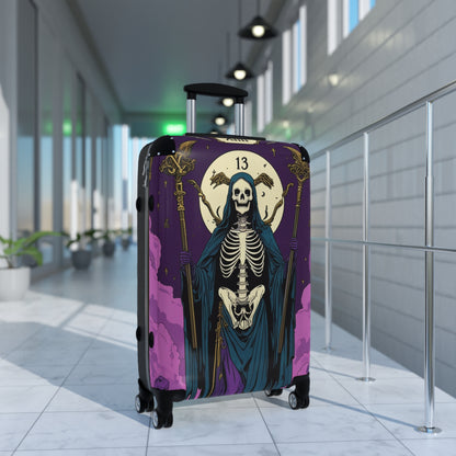 Gothic Skeleton Suitcase with Mystical Design - Travel in Style