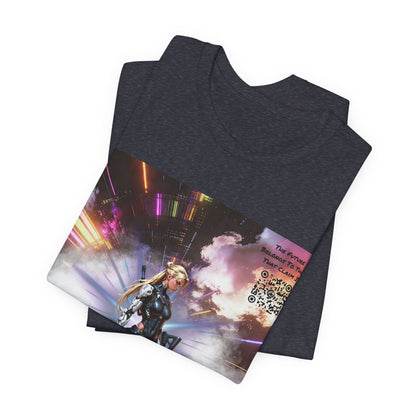 Sci‑Fi Warrior Graphic Tee — Futuristic Anime Battle Design