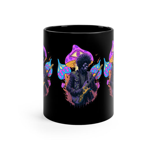 Axe Murderer | Guitar Hero | Psychedelic | Mushroom | Trippy | Coffee | Tea | Hot Chocolate | Tee | T-Shirt | 11oz | Black Mug