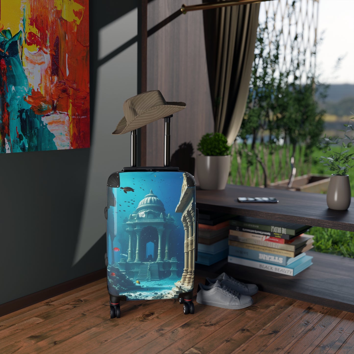 Underwater Adventure Suitcase - Stylish Travel Luggage with Coral Reef Design