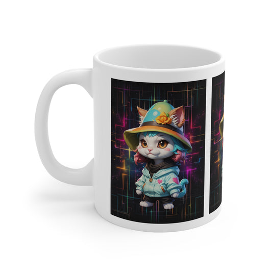 Kittycore | HD Graphic | Kitten | Cute | Coffee | Tea | Hot Chocolate | 11oz | White Mug