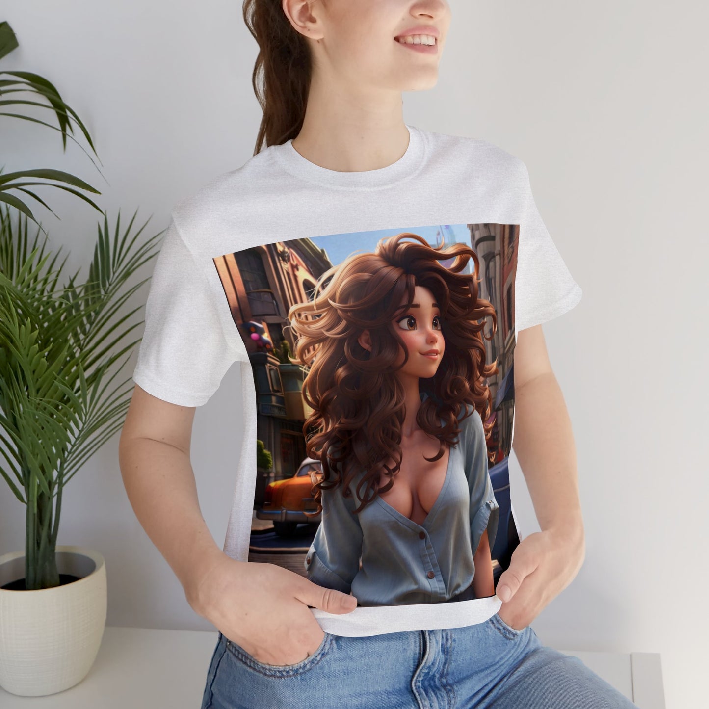 City Girl In A Digital World | Pixar Style Animation | Dream Girl | HD Graphic | Girl Power | Unisex | Men's | Women's | Tee | T-Shirt