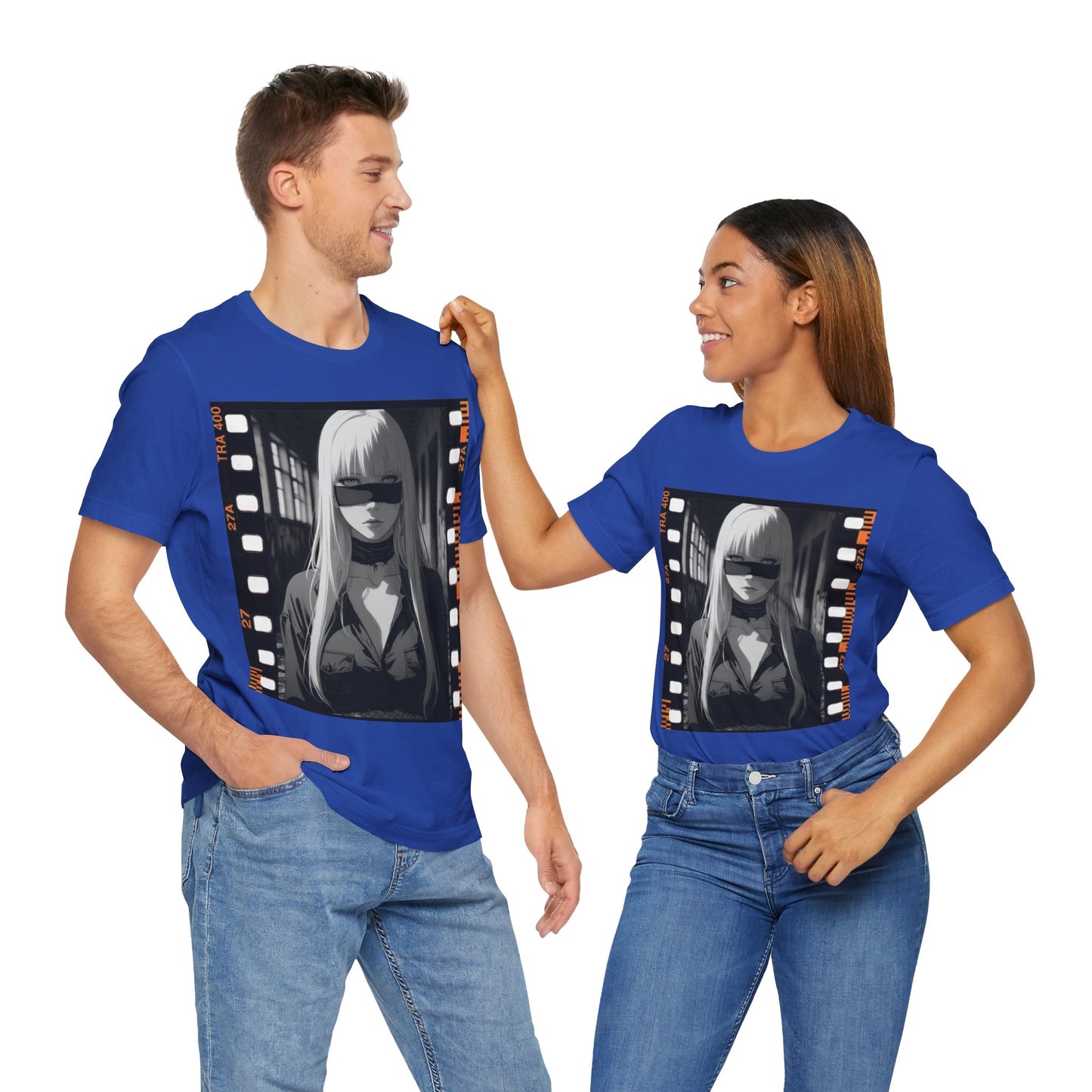 Vintage Style Unisex Jersey Tee with Edgy Filmstrip Design