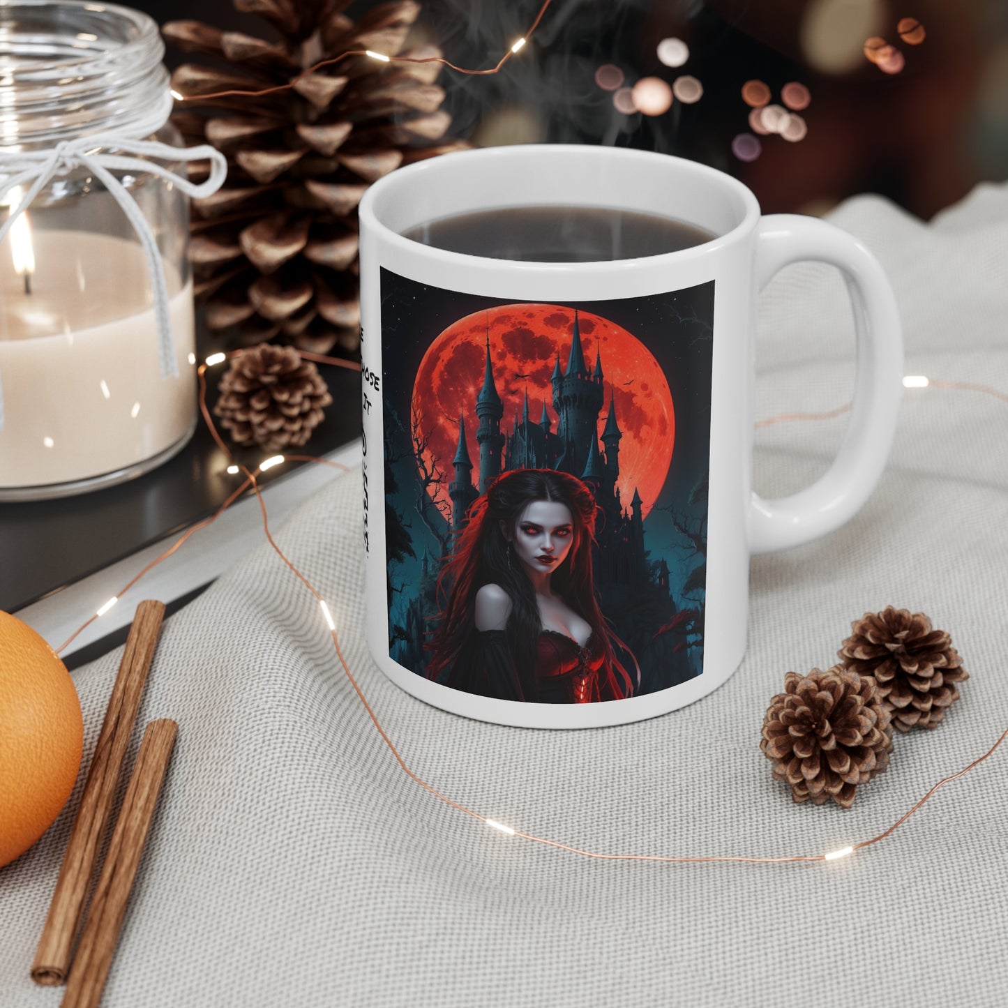 Succubus | Vampire | Goth | HD Graphic | Coffee | Tea | Hot Chocolate | 11oz | White Mug