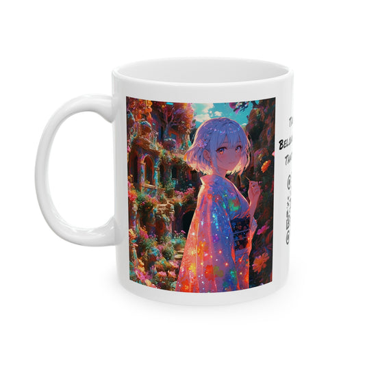 Floral Visions | HD Graphic| Anime | Pretty Girl | Coffee | Tea | Hot Chocolate | 11oz | White Mug