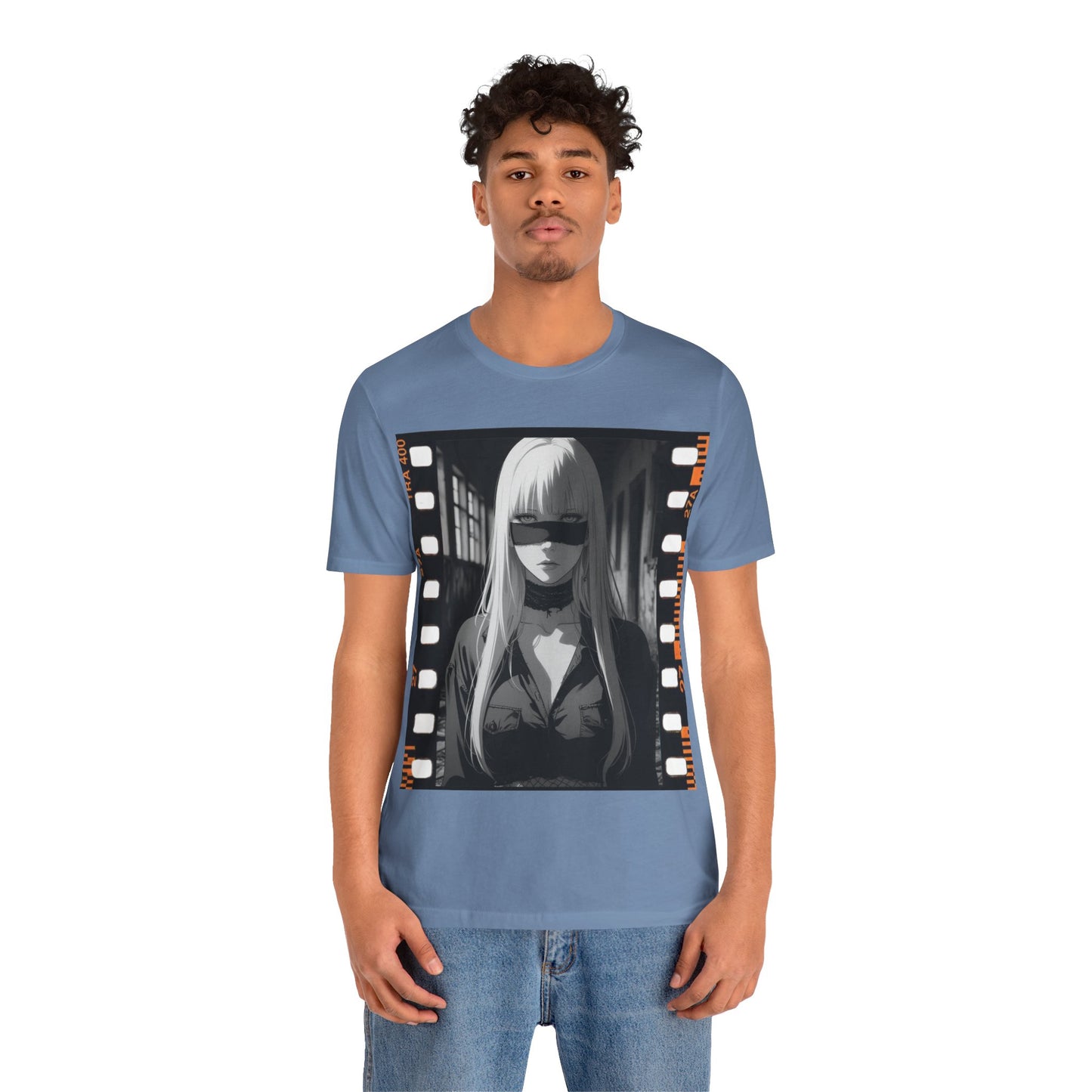 Vintage Style Unisex Jersey Tee with Edgy Filmstrip Design