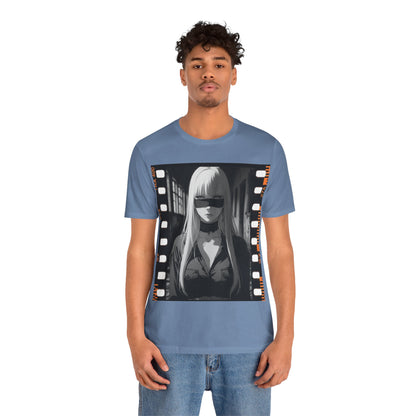 Vintage Style Unisex Jersey Tee with Edgy Filmstrip Design