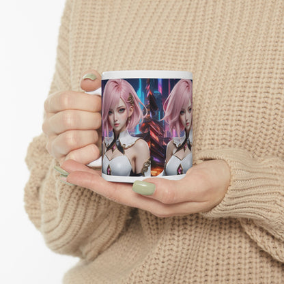 Kawaii Desu | Cute | Anime | CGI | Gamer | Fantasy Girl | Geek Gift | HD Graphics | Weeb | Waifu | Coffee | Tea | Hot Chocolate | Ceramic Mug | 11oz