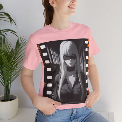 Vintage Style Unisex Jersey Tee with Edgy Filmstrip Design