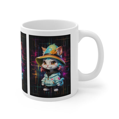 Kittycore | HD Graphic | Kitten | Cute | Coffee | Tea | Hot Chocolate | 11oz | White Mug