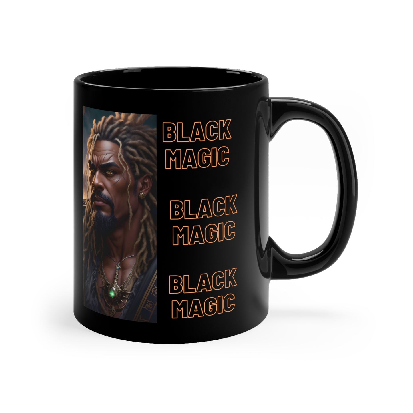 Black Magic Mug | Priest | Afrocentric | HD Graphic | Teevolution | Strong Men | Coffee | Tea | Hot Chocolate | 11oz Black Mug |