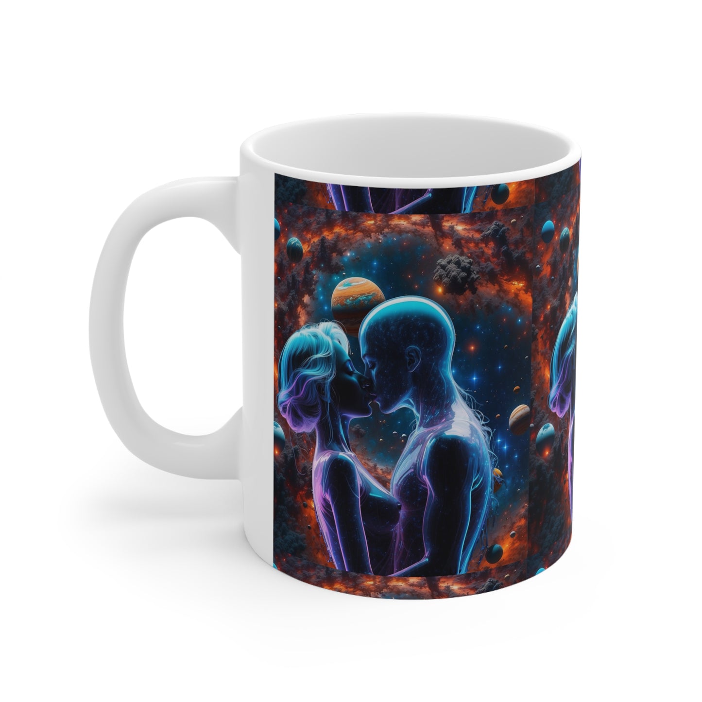 Celestial Bodies | HD Graphic | Sci-Fi Lovers | Cosmos | Outer Space | Coffee | Tea | Hot Chocolate | 11oz | White Mug