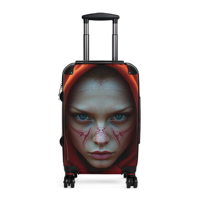 Mystical Face Design Suitcase - Unique Travel Luggage for Adventurers