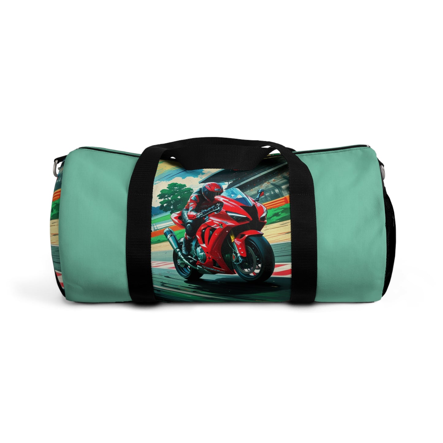 Motorcycle Racer Duffel Bag - Sporty Travel Gym Bag for Bike Enthusiasts