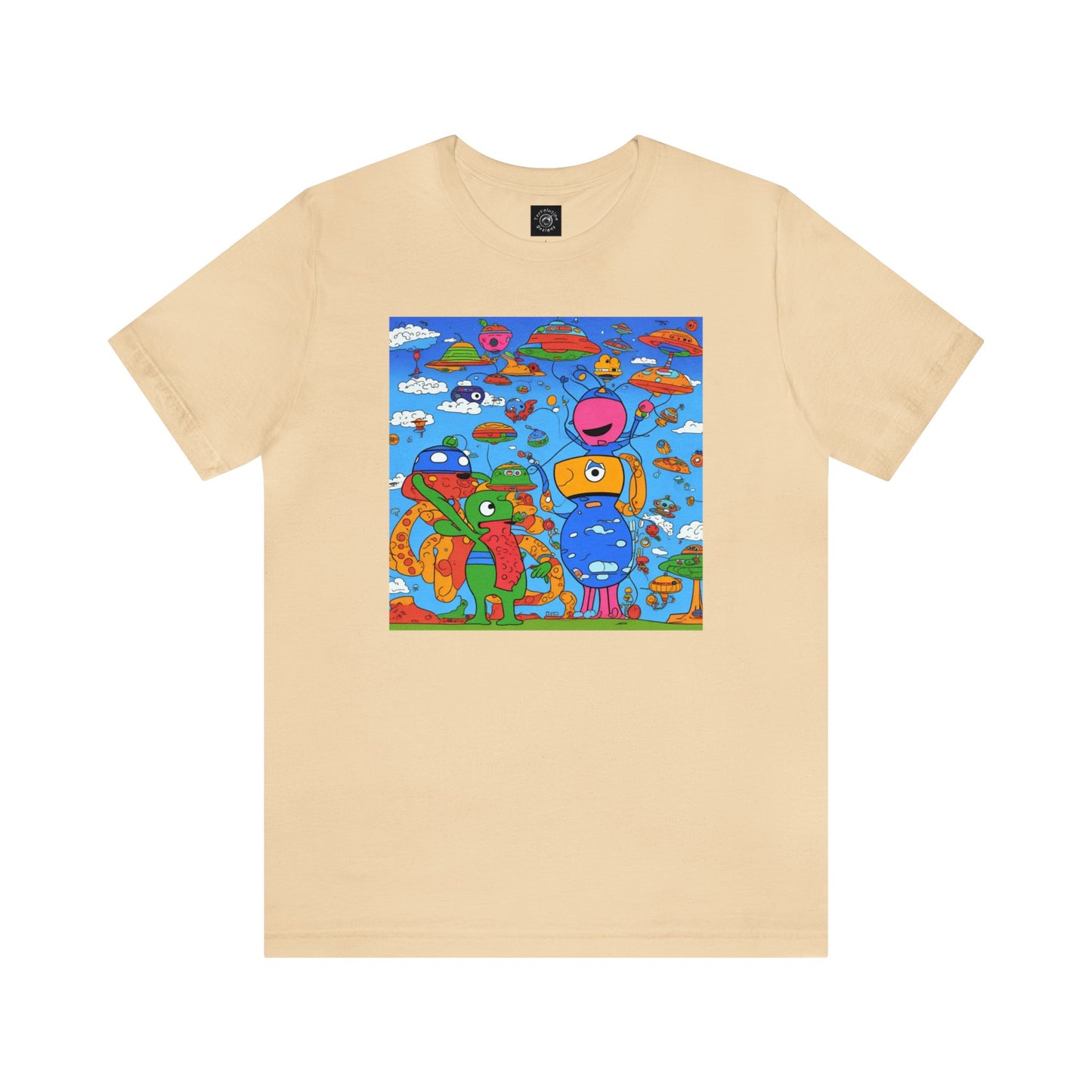 Abstraction | Abstract | Art | Colorful | Trendy | Graphic | Funny | UFO | Aliens | Tee | T-Shirt | Unisex | Men's | Women's |Short Sleeve