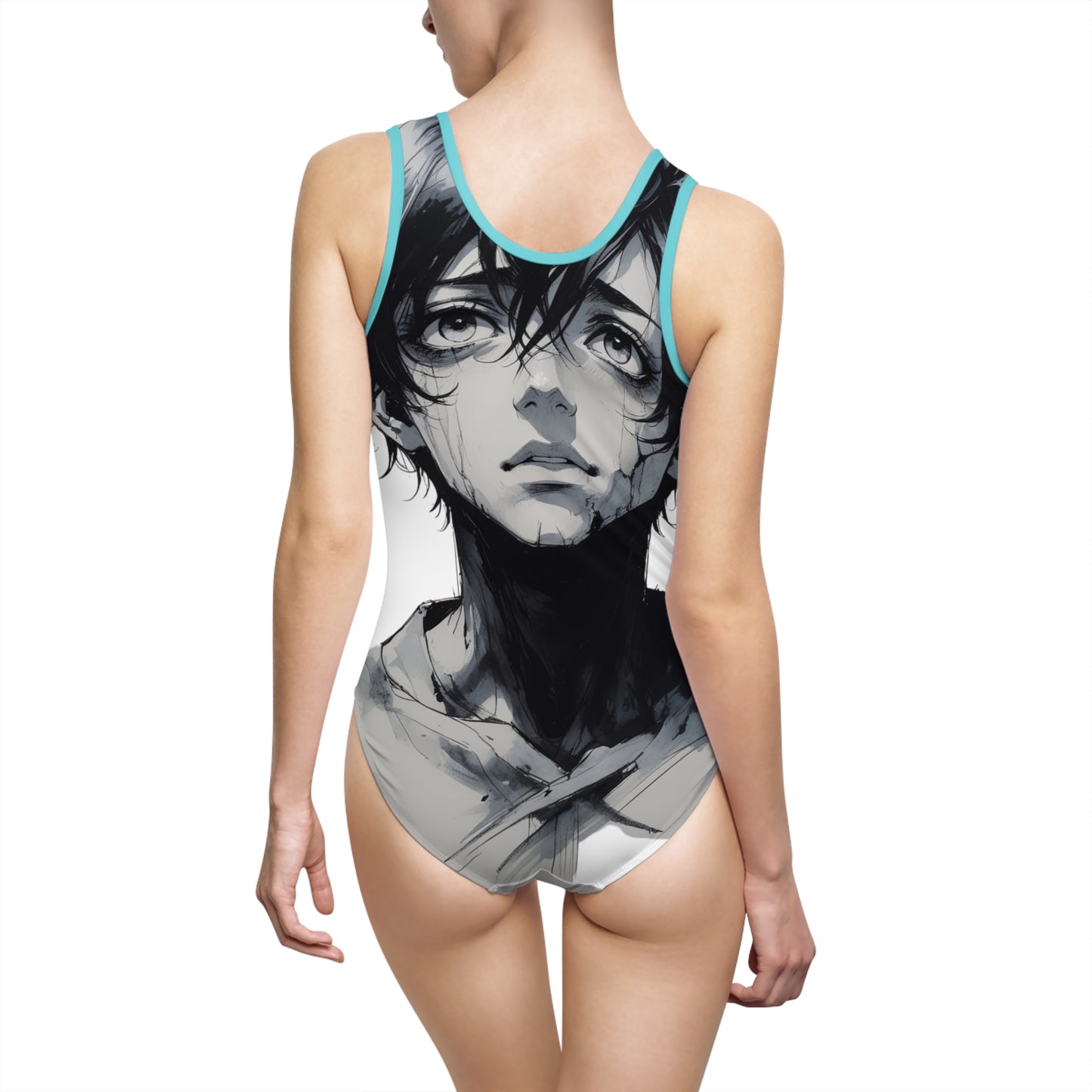 Artistic Women One-Piece Swimsuit - Bold Design for Beach Days