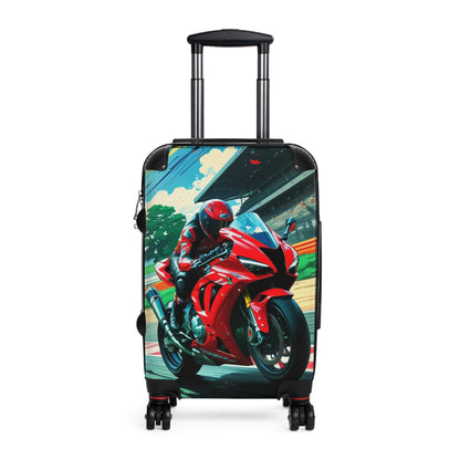 Motorcycle Racer Design Suitcase - Perfect for Adventurers and Travel Enthusiasts