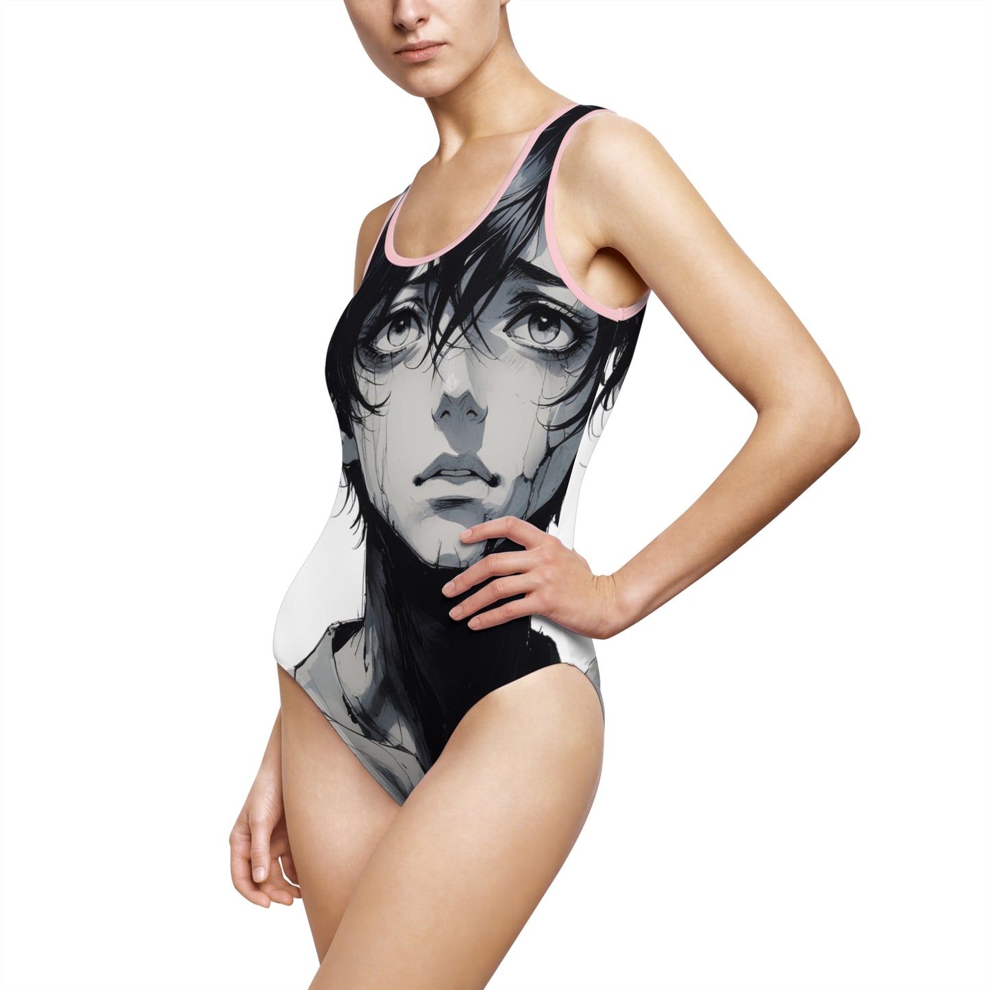 Artistic Women One-Piece Swimsuit - Bold Design for Beach Days