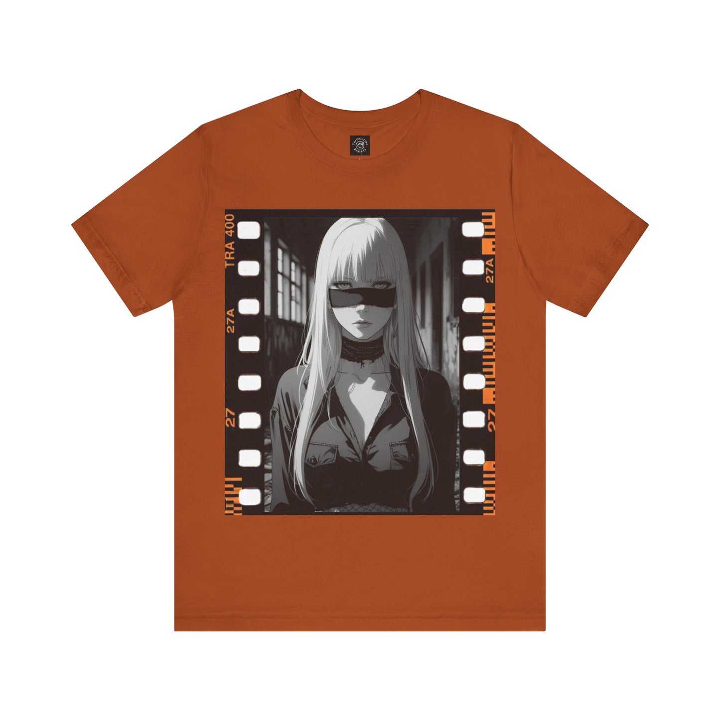 Vintage Style Unisex Jersey Tee with Edgy Filmstrip Design