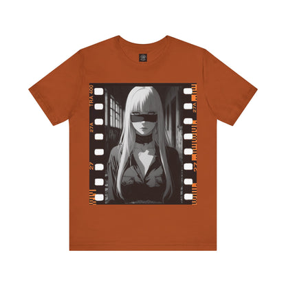 Vintage Style Unisex Jersey Tee with Edgy Filmstrip Design