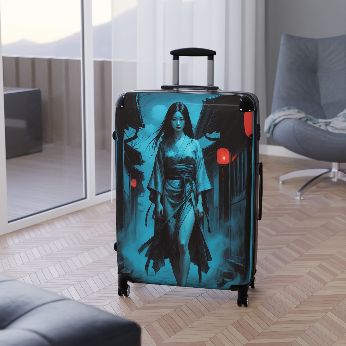 Asian-Inspired Design Suitcase - Perfect for Adventurers, Stylish Travel